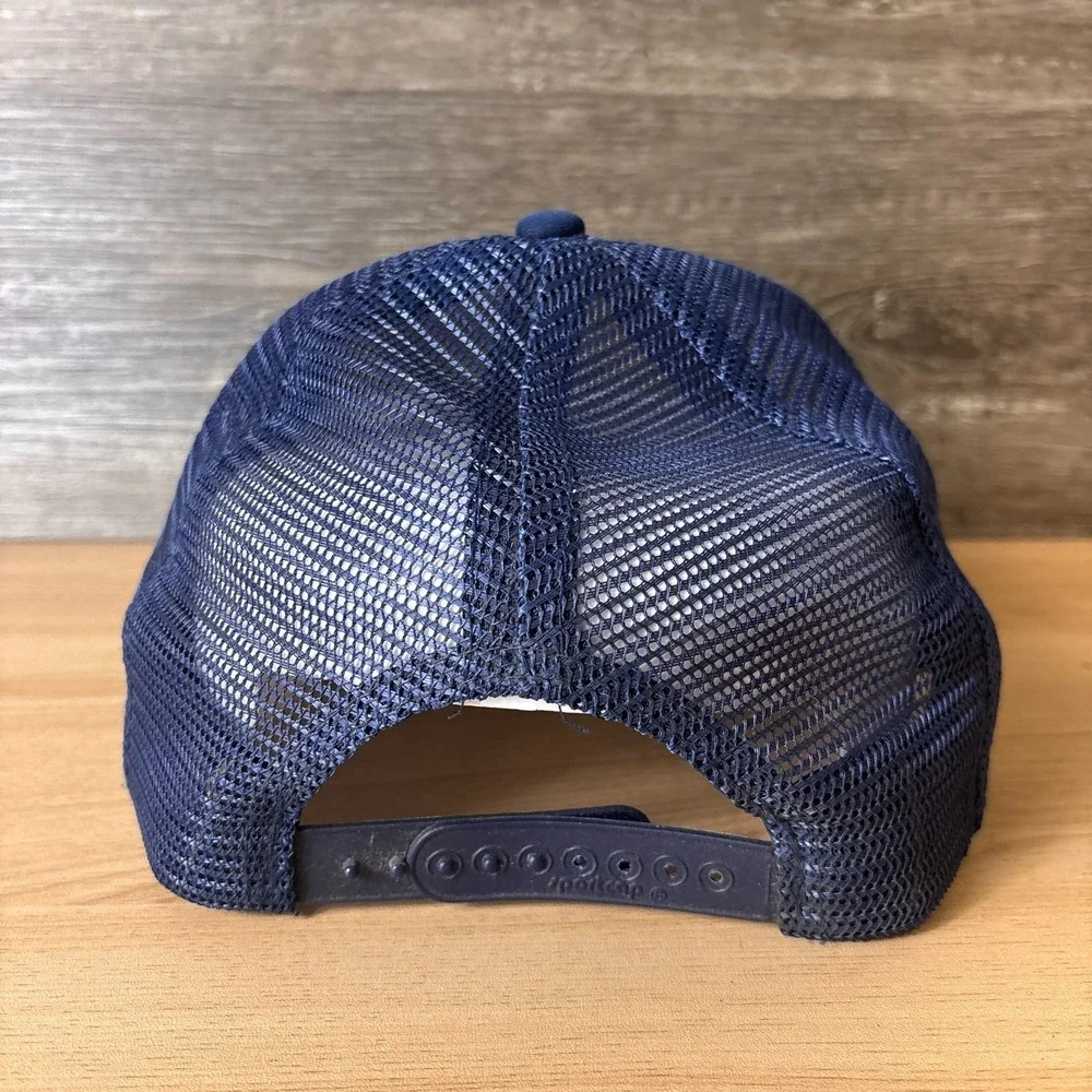 Vintage Veterans On The Lake Hat Cap Snap Back Blue Mesh Trucker Ely Minnesota